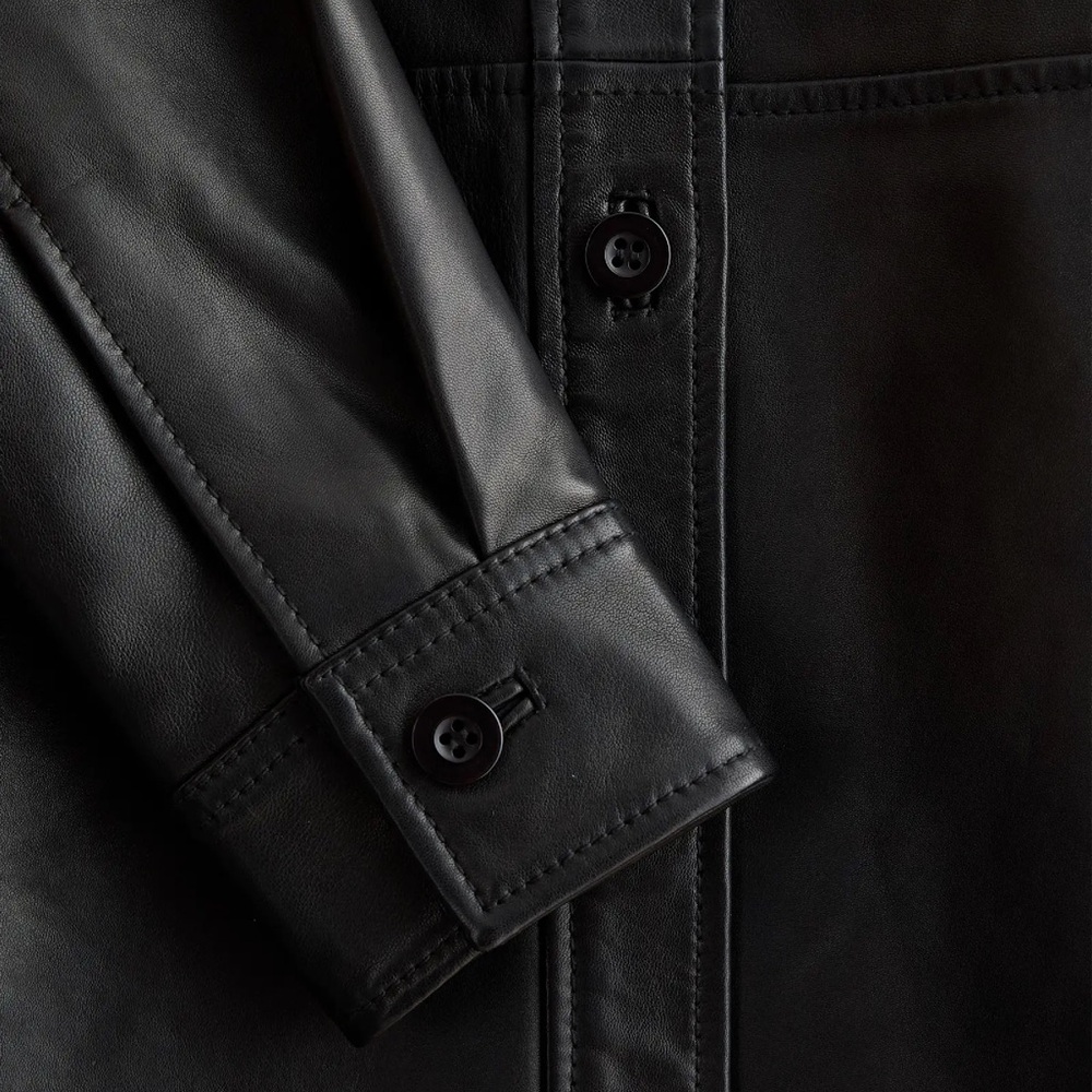 NWT Quince 100% Leather Shirt Jacket - Picture 9 of 14